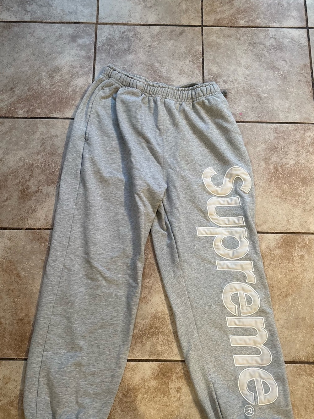 Supreme Kids Light Gray Logo Joggers